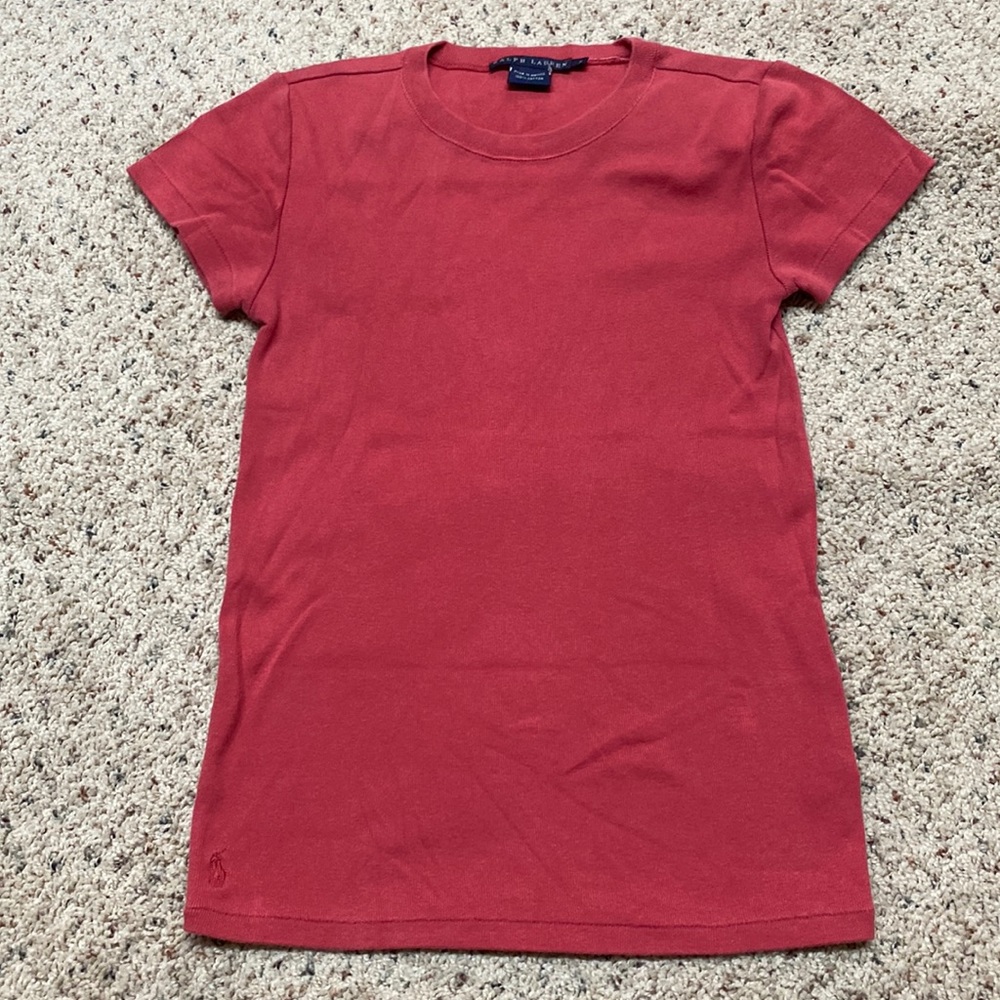 Ralph Lauren womens red tee, size small